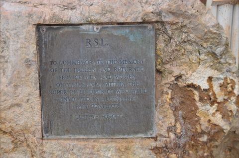 Mataranka War Memorial - Accommodation Gladstone 1