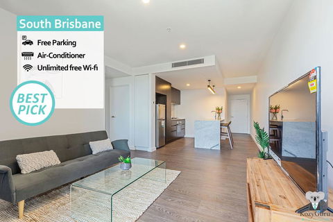 South Brisbane Kozy 1Bed APT + FREE Parking QSB001 - Accommodation Gladstone 0