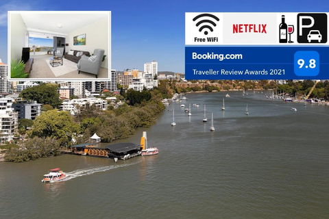 Amazing River View - 3 Bedroom Apartment - Brisbane CBD - Netflix - Fast Wifi - Carpark - Accommodation Gladstone 0